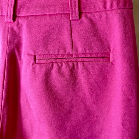 J. McLaughlin Bright Pink Twill Mid-Rise Bermuda Length Chino-Style Shorts Sz 6 - Picture 6 of 14
